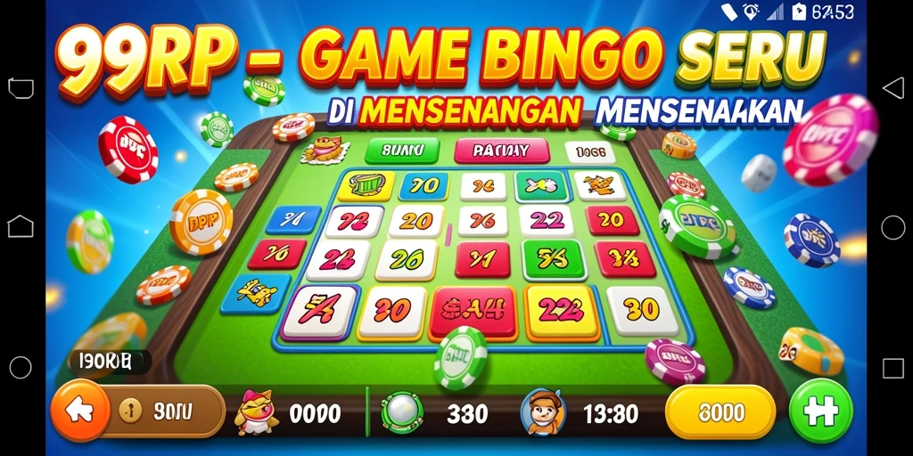 Tangkapan layar gameplay seru Bingo dengan kartu berwarna-warni.