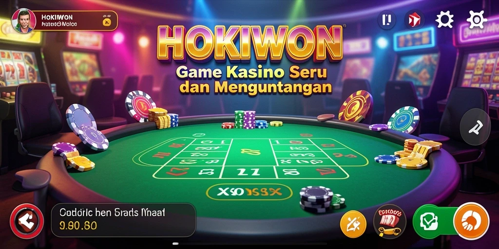 Tampilan utama HOKIWON menampilkan gameplay Kasino yang memikat.