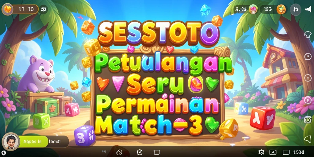 Tampilan seru gameplay SESETOTO yang penuh warna.
