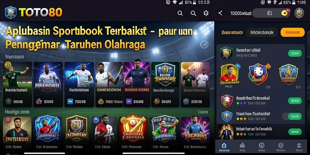 Screenshot gameplay Sportsbook yang menampilkan taruhan langsung.
