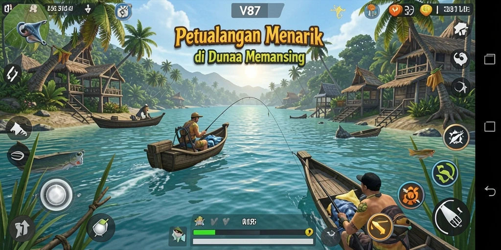 Tangkapan ikan raksasa dalam gameplay V87 yang menarik.